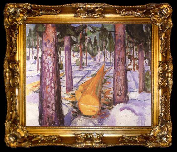framed  Edvard Munch Yellowe wood, ta009-2